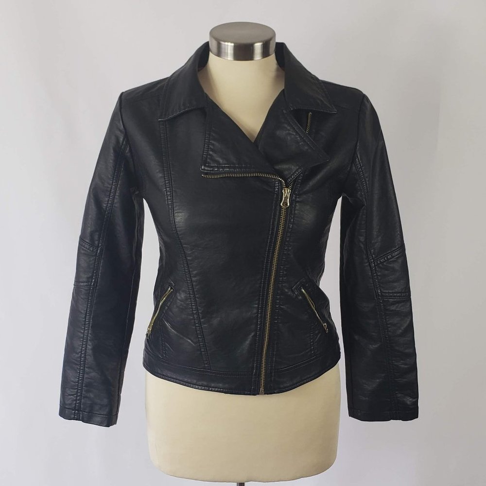 Cherokee Faux Leather Black Jacket